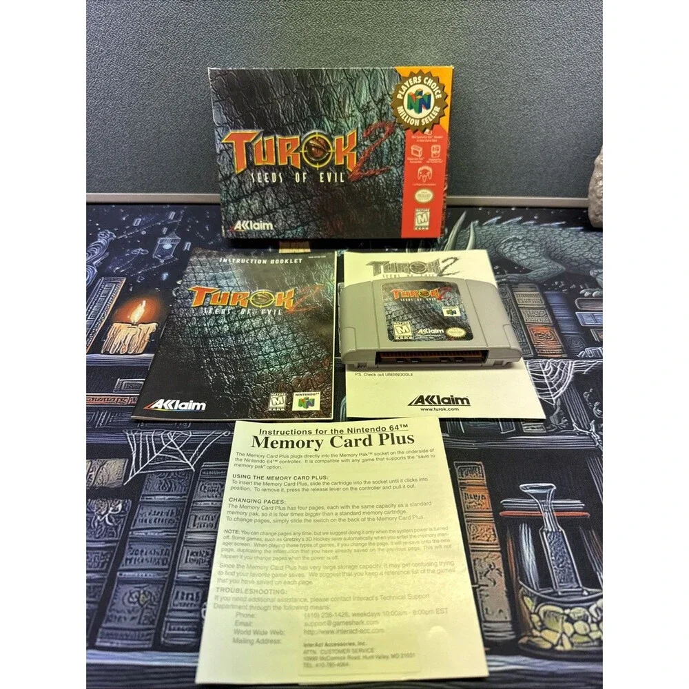 Turok 2: Seeds of Evil. CIB Complete N64 Nintendo 64. Tested Authentic Very Good